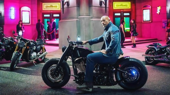 Dwayne Johnson On Harley Davidson