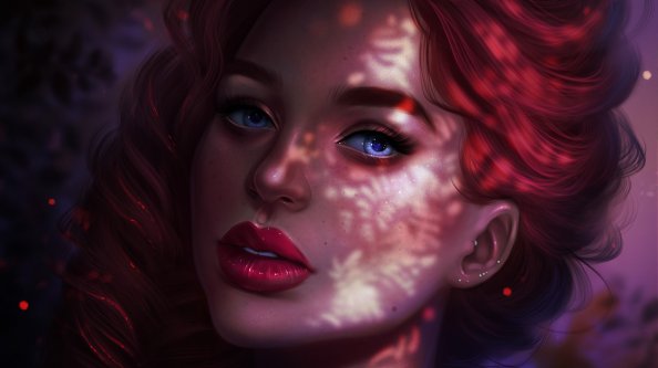 Red Head Girl Portrait Face Closeup