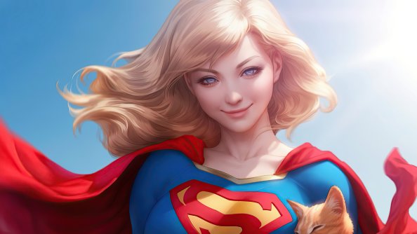 Supergirl With Cat