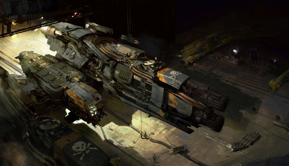 Dreadnought Corvette In Hangar