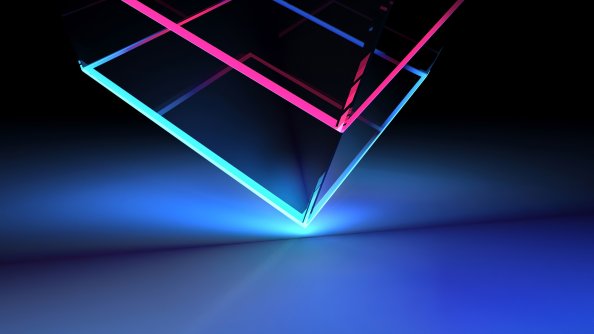 Neon Cube Abstract Shapes 4k
