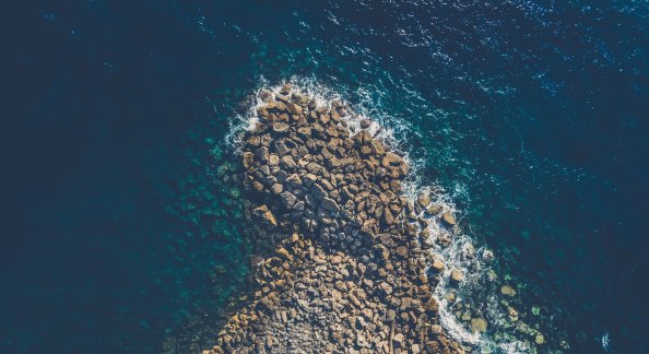 Aeiral View Sea Water Coast Rocks