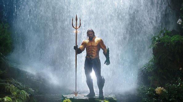 Jason Momoa In Classic Orange And Green Aquaman Costume