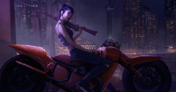 Girl On Bike Art