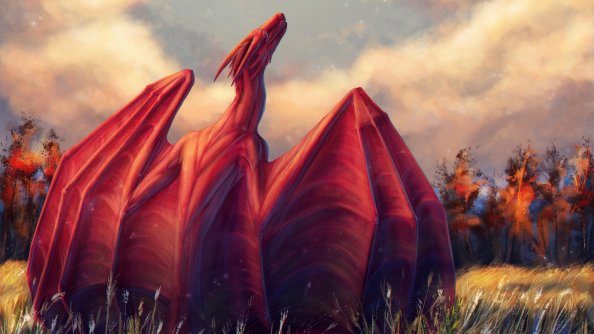 Dragon Opening Wings 4k