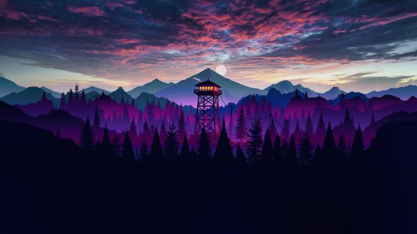 Firewatch Landscape Purple Sky