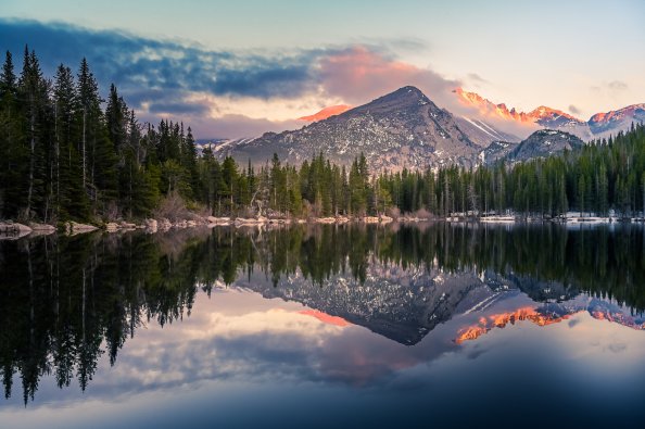 Bear Lake Reflection At Rocky Mountain National Park 4k