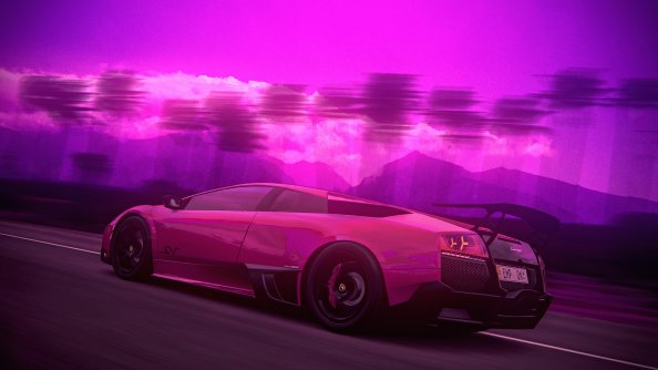 Lamborghini Murcielago Retro Art 4k