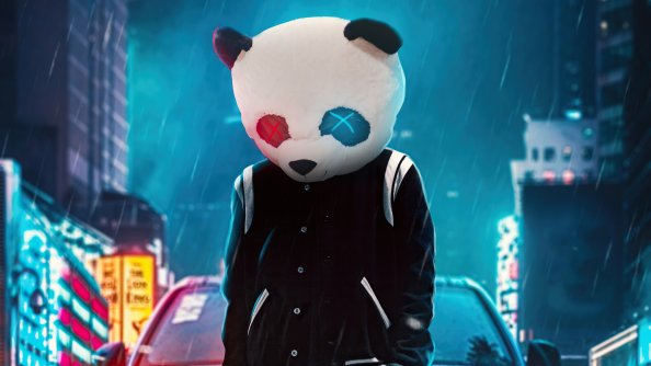 Panda Cool On Street 4k