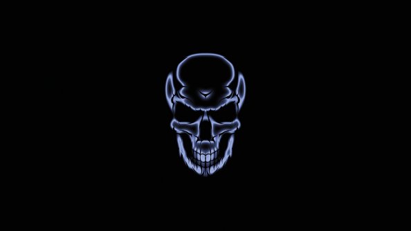 Skull White Glow Dark 4k
