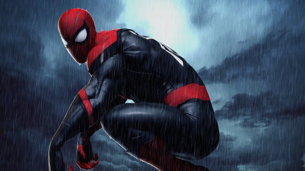 Spiderman 4k Raining