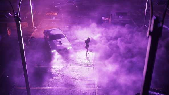 Car Drifting Girl Ballerina Synthwave 4k