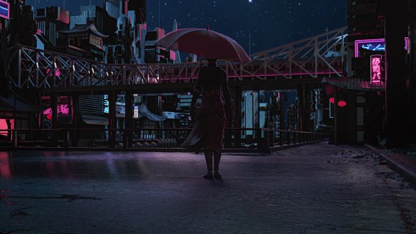 Girl Umbrella Walking 5k