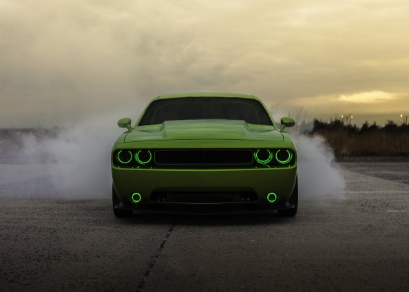 Green Dodge Challenger