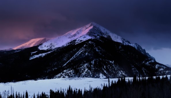 Dawn Mountain Nature Snow Winter
