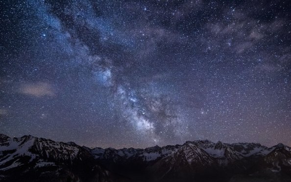 Mountains Night Sky