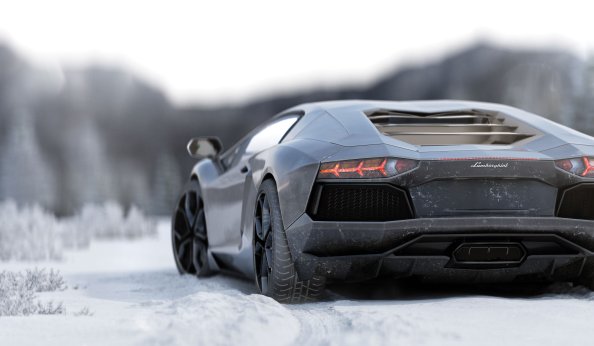 Lamborghini Aventador 5k Rear
