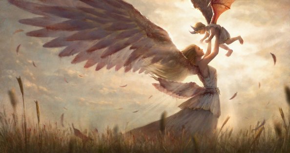 Angel Mom With Kid