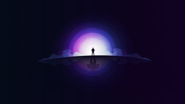 Standing On Front Of Moonlight 4k