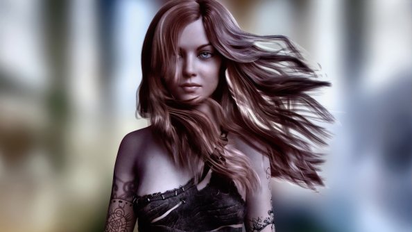 Brown Hair Girl Art