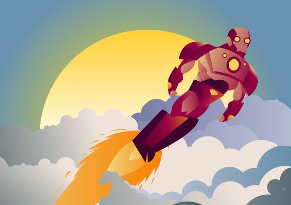 Iron Man Sunset Clouds Minimalist