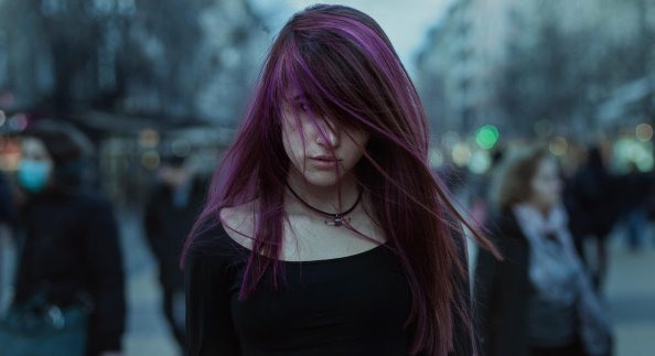 Purple Hairs Girl