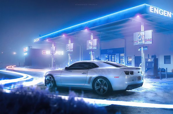 Chevrolet Camaro At Glowing Station