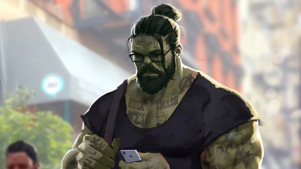 Professor Hulk Man Bun
