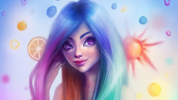 Rainbow Hair Girl