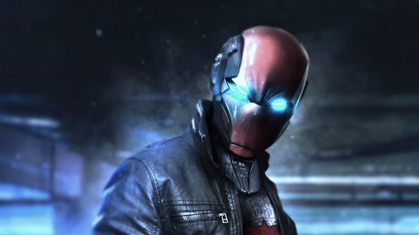 The Red Hood Glowing Eyes 4k