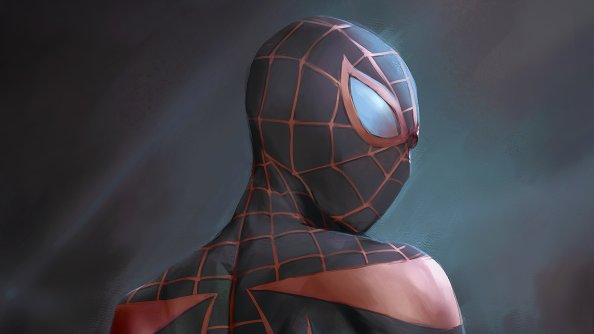 Miles Morales Black Suit 4k