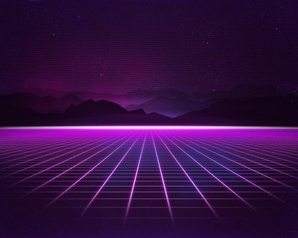 Retrowave Grid Mountain