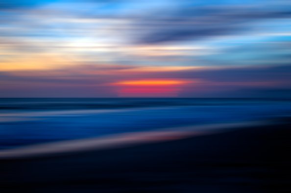 Sea Ocean Water Sunset Blur 5k