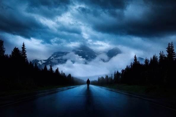 Walking Alone Road 4k