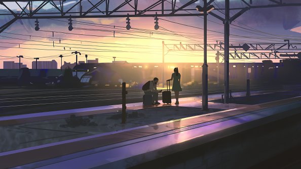 Going Home Back Train Platform 4k