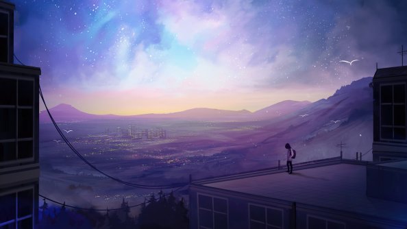 Alone Standing At Roof