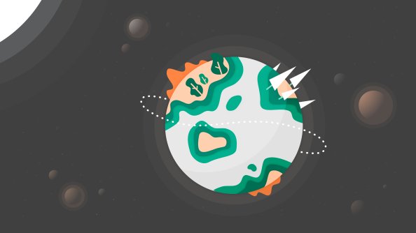 Space Sun Trees Planet Colorful Minimalism 5k