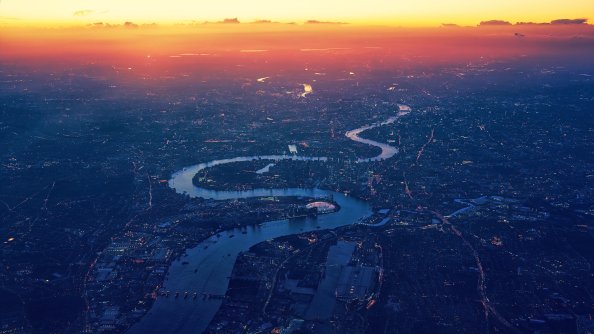 London River Thames Aerial View