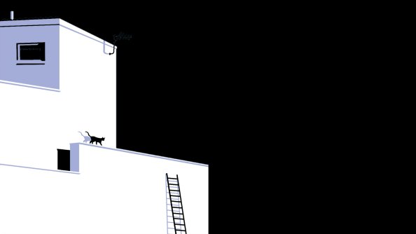Cat Rooftop Minimal Dark 5k