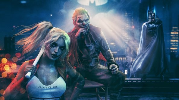 Joker With Harley Quinn And Batman
