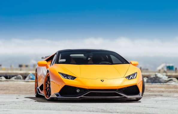 Yellow Lamborghini Huracan Front 4k