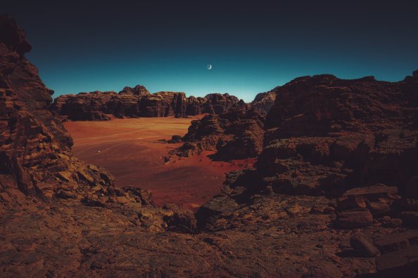 Late Evening Night Moon 4k