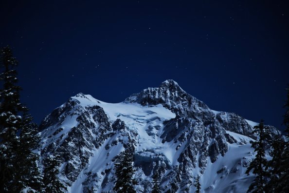 Snow Capped Mountains During Night Time 5k