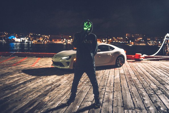 Mask Man With Car