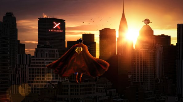 Superman Over Metropolis