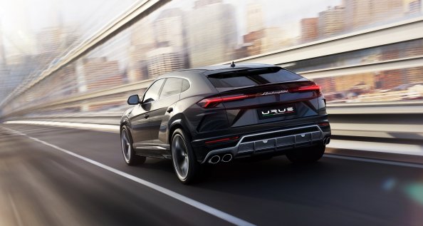 Black Lamborghini Urus Rear Side 2018