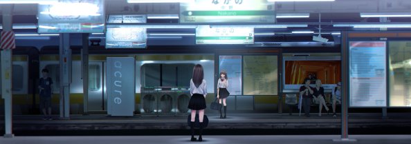 Anime Girl At Train Station