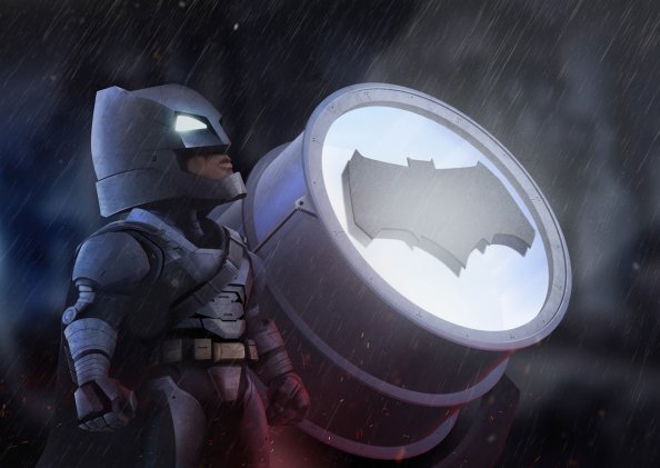 Batman Standing With Bat Signal