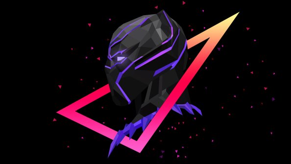 Low Poly Art Black Panther