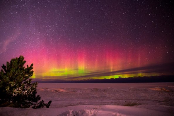 Aurora Borealis In Marquette Michigan